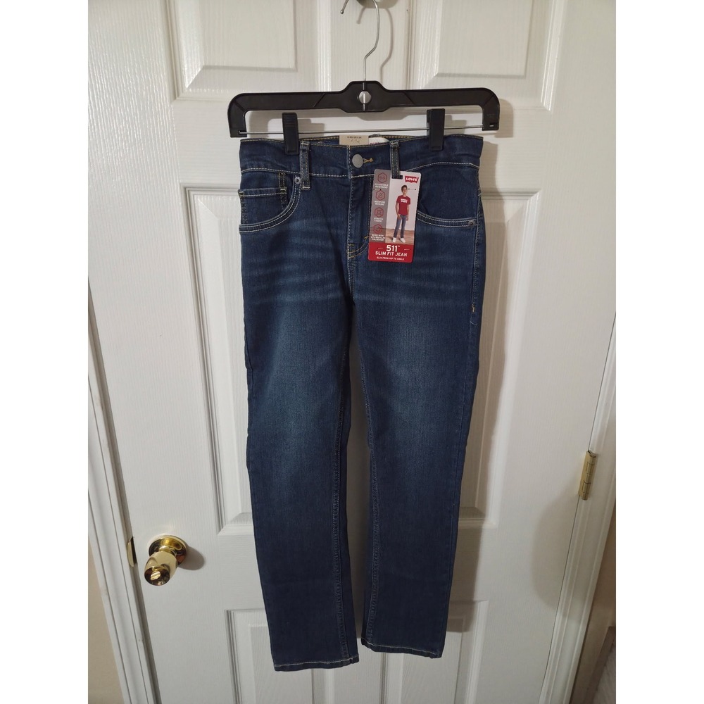 Levis 511 Slim Fit Jeans Boys Size 10 Reg 25x26 Dark Wash Stretch Denim 91H281